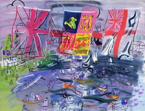 ヘンリーのレガッタ、1933年頃（グワッシュ） 作： Raoul Dufy