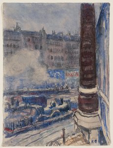 サン・ラザール駅、1903年頃（紙に水彩と鉛筆） 作： Raoul Dufy