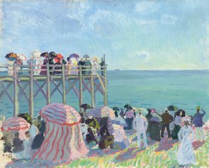 トルヴィルのビーチと桟橋 作： Raoul Dufy