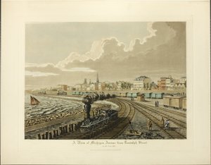 1865年のランドルフ・ストリートからのミシガン・アベニューの眺め