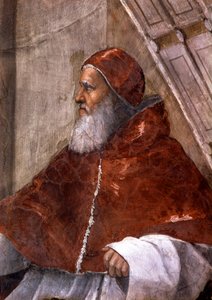教皇ユリウス 2 世を描いた、バチカンのヘリオドロスの部屋の詳細 作： Raphael (1483 1520)