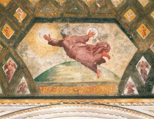 太陽と月の創造」1518年頃（フレスコ画 作： Raphael
