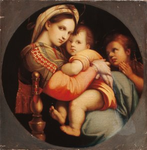 椅子の聖母（油彩・キャンバス） 作： Raphael (1483 1520) (after)