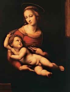 ブリッジウォーター マドンナ (マドンナと子供) ラファエル サンツィオ作 (1483-1520)、キャンバスに油彩、81x56 cm 作： Raphael (1483 1520)
