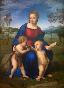 金魚の聖母（マドンナ・デル・カルデリーノ） 1505-06年頃 油彩・カンヴァス （修復後 作： Raphael (1483 1520)