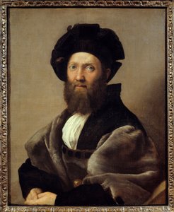 バルタザール（バルダッサーレ）・カスティリオーネ（1478-1529）イタリアの作家・外交官の肖像。ラファエロ・サンツィオ（1483-1520）の絵