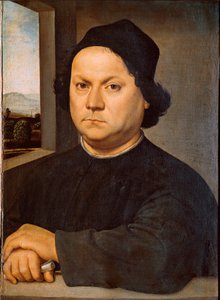 画家ピエトロ・ペルジーノ（1448年頃〜1523年頃）の肖像は、ラファエロ（Raffaello Sanzio 1483 - 1520）が描いたペルジーノの絵と言われています。 作： Raphael