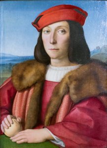 Retrato de jovem com uma maçã, possivelmente Francesco Maria della Rovere, por volta de 1505 (pintura) 作： Raphael (1483 1520)