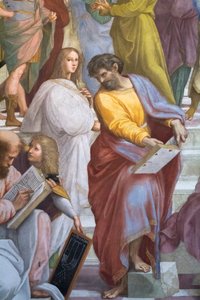 アテネの学校、パルメニデスの詳細、Scala della Segnatura
