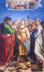 セントのエクスタシー。 セシリア 作： Raphael (1483 1520)