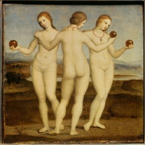三つの恵み ラファエロ・サンツィオ・ディ・ラファエロ(1483-1520)の絵画。1504-1505.シャンティ。コンデ美術館。 作： Raphael