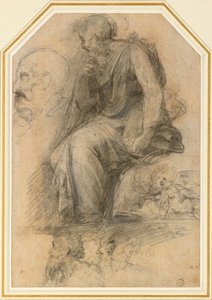 男性の聖人、着席 論争のための書斎、16 世紀頃 作： Raphael