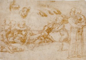 遊んでいるアモリーニ、c1500-1520 作： Raphael