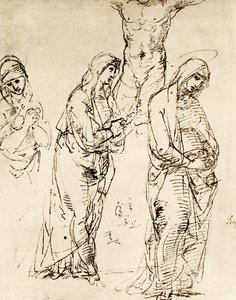 十字架の下の神の母へのデザイン 作： Raffaello Sanzio Raphael