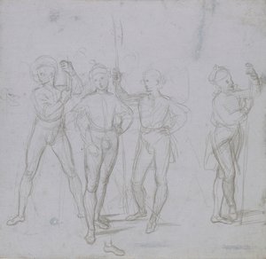 立っている 4 人の兵士のグループ、c1503。 作： Raphael