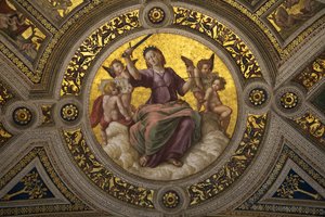 セグナチュラの部屋の正義のフレスコ画 作： Raffaello Sanzio Raphael