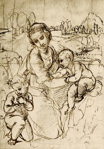 聖ヨハネとマドンナと子供 作： Raffaello Sanzio Raphael