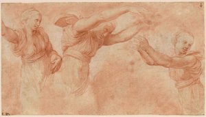 プシュケとキューピッドの結婚式を祝う神々のための研究、1518-1519。 作： Raphael