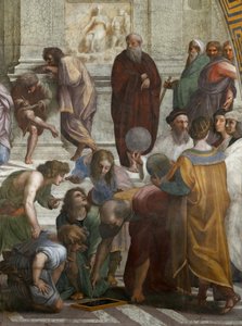 アテネの学校。 詳細。 スタンツァ デッラ セニャトゥーラのフレスコ画、1510 ～ 1511 年頃。