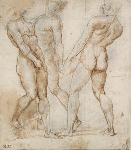 3人のヌードベアラー埋葬のための研究、16世紀初頭 作： Raphael