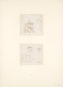 風景の2つの別々のスケッチ、1500年から1504年 作： Raphael