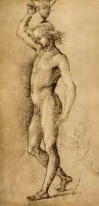 イファリーノとして知られるバッカス。ラファエルが描いています。内閣描画と版画、ウフィツィ美術館、フィレンツェ 作： Raffaello Sanzio Raphael