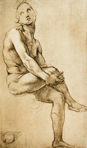 人間の姿の研究、ラファエルによるドローイングと版画のキャビネット、ウフィツィ美術館、フィレンツェ 作： Raffaello Sanzio Raphael