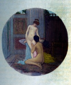 ギリシャ古代の女性用トイレ。 ピエール・ルイの「アフロディーテ」からのイラスト、ラファエル・コリン 作： Raphael Collin