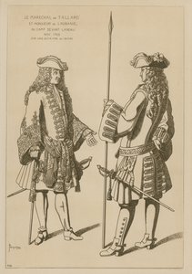 1703年11月、ランダウの戦いの前のキャンプにいるタラード元帥とラウバニー氏
