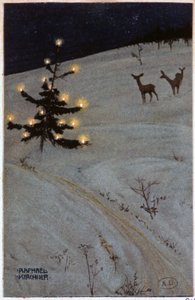雪の中のクリスマス ツリー