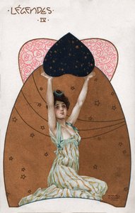 セセッシオン様式の女性、1900年頃（イラスト） 作： ラファエル・キルヒナー