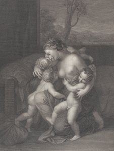 1795 年、3 人の小さな子供たちとの慈善活動。