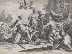 パリスの判決、1589 年。 作： Raphael Sadeler