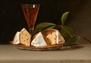 レーズンケーキのある静物
