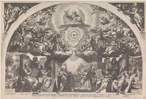 6人の預言者と天使の聖歌隊による告知 作： Raphaël Sadeler (I)
