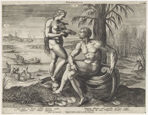 フレグマティシュ気質 Phlegmaticus (オブジェクトのタイトル) Vier temperamenten（シリーズタイトル） 作： Raphaël Sadeler (I)