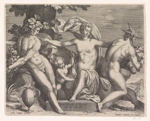 金星、バッカス、ケレス 作： Raphaël Sadeler (I)