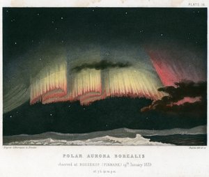 オーロラ ボレアリスまたはオーロラ、カーテン フォーム 1839. [1872] 作： Rapine