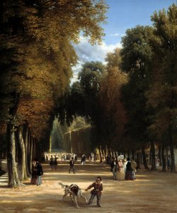 Parc de Saint Cloud (詳細) まで歩きます。 Raymond Esbrat (1809-1856) の絵画 作： Raymond Esbrat