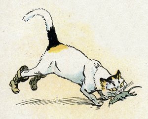 シャルル・ペロー童話の挿絵 "Le Chat Botte"（挿絵）1920年頃 作： Raymond de la Neziere