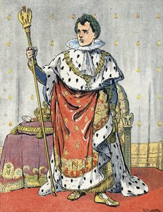 皇帝ナポレオン1世（1769-1821）の肖像 イラスト：レイモン・ド・ネジエール 「我らの栄光-国民」 1920年 個人蔵 作： Raymond de la Neziere