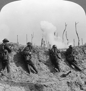 戦場のシーン、パッシェンデール、ベルギー、第一次世界大戦、1914-1918。 作： Realistic Travels Publishers