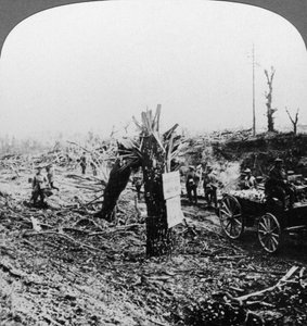 軽鉄道を修理するエンジニア、フランス、ハンガード、第一次世界大戦、1914-1918。 作： Realistic Travels Publishers