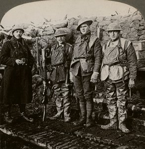 ルイスの機関銃手、ベルギーのホレベケ、第一次世界大戦、1914-1918。 作： Realistic Travels Publishers