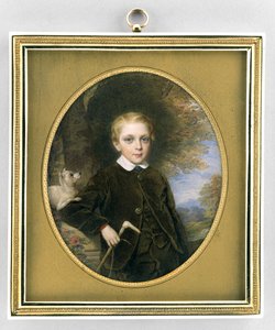 少年の肖像」1865年～80年頃（水彩・象牙・金箔・ガラス 作： Reginald Easton