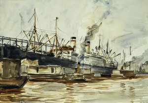 ドックの風景 作： レジナルド・マーシュ