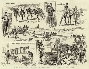 カイロ郊外で作戦行動するエジプト軍の野戦日（エングレーヴィング） 作： レジナルド・トーマス・クリーバー