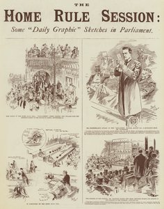 ホームルール会議、議会での「デイリー・グラフィック」スケッチ（エングレーヴィング）