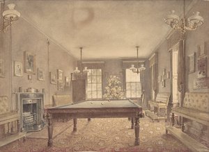 ジョージによって設計された、デヴォンシャーのラプトン ハウスのビリヤード ルームのインテリア.., 1838. 作： Reid Turner