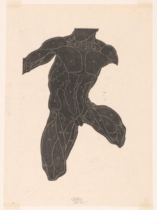 シルエットの男性の首、腹部、大腿部の筋肉の解剖学的研究 作： Reijer Stolk